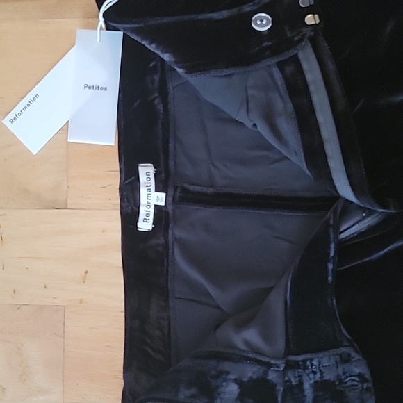 Reformation Velvet "Wes" Pants, NWT - Picture 4 of 6